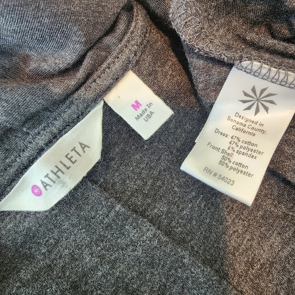 Athleta Duel Drape Dress Medium Charcoal Gray - Picture 8 of 9